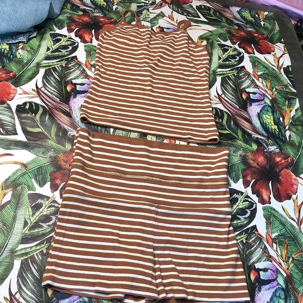 art class Brown & Cream Striped Knit Top